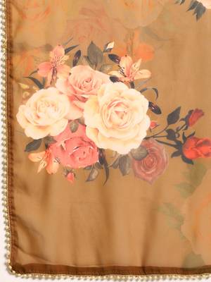 Women'S Georgrtte With Floral Printed Saree 5