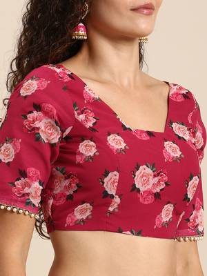Women'S Georgrtte With Floral Printed Saree 4