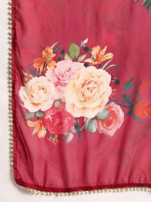 Women'S Georgrtte With Floral Printed Saree 5