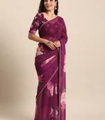 Georgette Daily Wear Comfortable Pearl Lace Border Saree