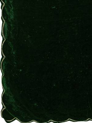 Green plain velvet saree with blouse 5