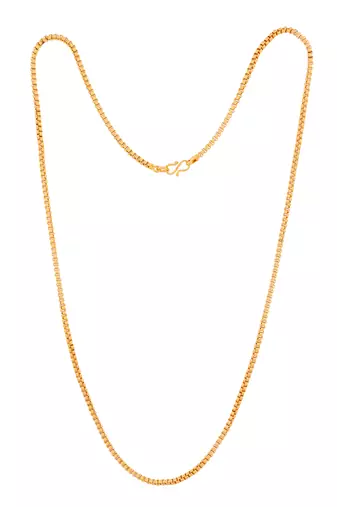 Golden box chain LONG 30" one gram gold Unisex