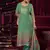 green organza jacquard dress material