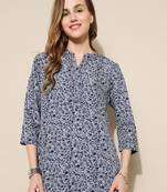 Anushil women's short kurti: contemporary comfort and style, relaxed fit - plus size, floral printed