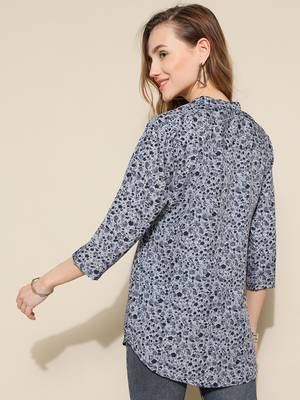 Anushil women's short kurti: contemporary comfort and style, relaxed fit - plus size, floral printed 3