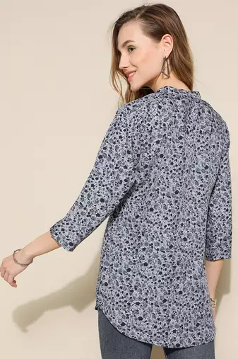 Anushil women's short kurti: contemporary comfort and style, relaxed fit - plus size, floral printed