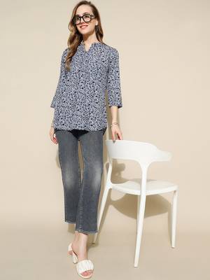 Anushil women's short kurti: contemporary comfort and style, relaxed fit - plus size, floral printed 4