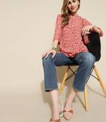 Anushil women's short kurti: contemporary comfort and style, relaxed fit - plus size, floral printed