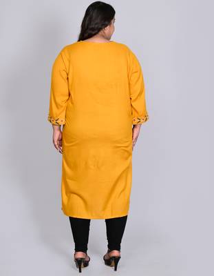 Anushil plus size cotton rayon kurta - elegant embroidery for a fashionable look 2