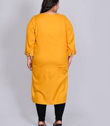 Anushil plus size cotton rayon kurta - elegant embroidery for a fashionable look