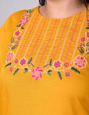 Anushil plus size cotton rayon kurta - elegant embroidery for a fashionable look 5