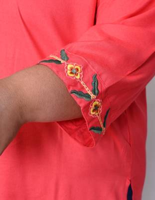 Anushil plus size cotton rayon kurta - elegant embroidery for a fashionable look 5