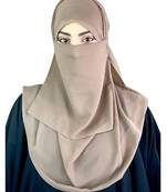 Ana taupe niqab with soft georgette hijab set