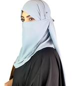 Ana sky blue niqab with soft georgette hijab set
