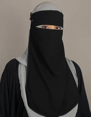 Ana black premium firdous niqab with piping nose piece 2