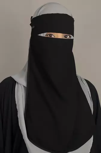 Ana black premium firdous niqab with piping nose piece