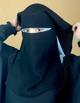 Ana black premium chiffon triple layer niqab 1