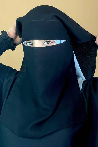 Ana black premium chiffon triple layer niqab