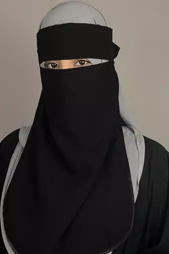 Ana black premium firdous niqab with piping nose piece