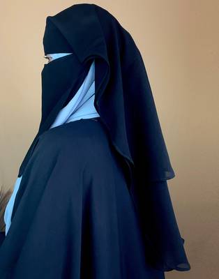 Ana black premium chiffon triple layer niqab 2