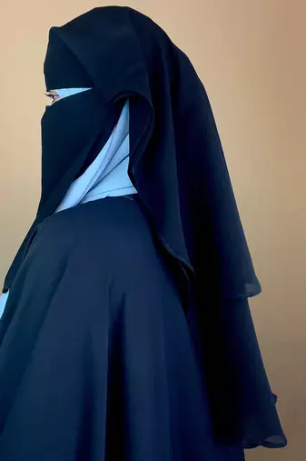 Ana black premium chiffon triple layer niqab