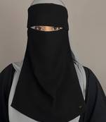 Ana black premium chiffon single layer niqab with pinched eye feature