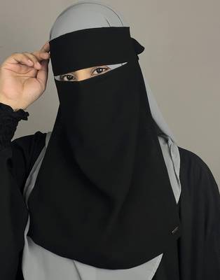 Ana black single layer premium chiffon niqab 1