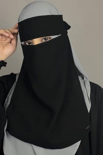 Ana black single layer premium chiffon niqab