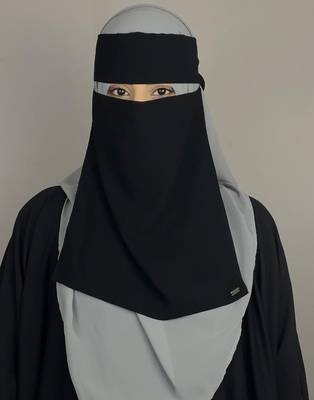 Ana black premium chiffon single layer niqab 1