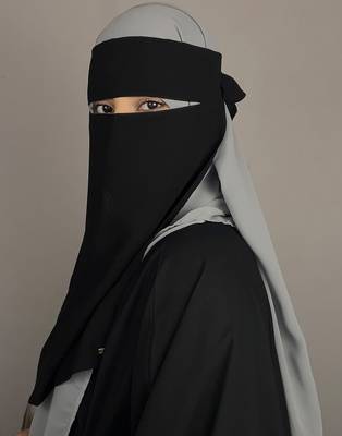 Ana black single layer premium chiffon niqab 2
