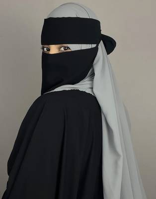 Ana black premium chiffon single layer niqab 2