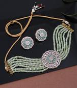 Gold plated choker jewellery set