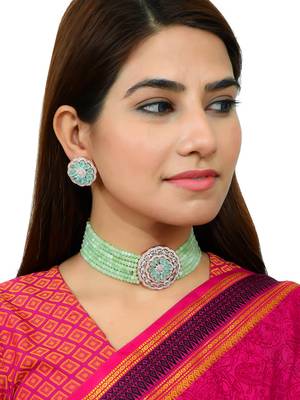 Gold plated choker jewellery set 2