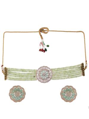 Gold plated choker jewellery set 3