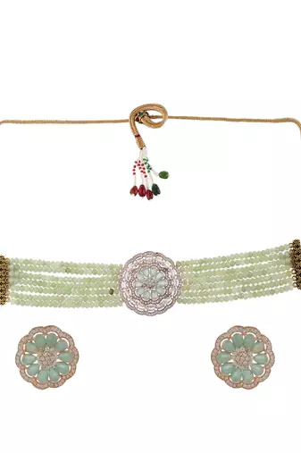 Gold plated choker jewellery set