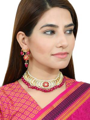 Gold plated pearl beads necklace set 2