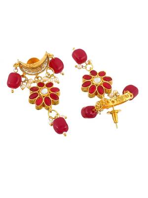 Gold plated pearl beads necklace set 4