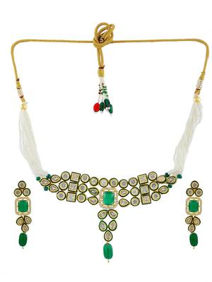 Kundan meenakari pearl jewellery set 2