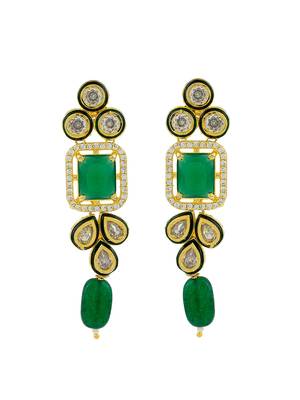Kundan meenakari pearl jewellery set 3
