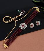 Red onyx choker jewellery set
