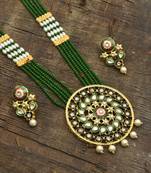 Gold plated long layered necklace set