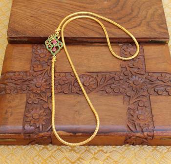Gold platted peacock moppu chain 1