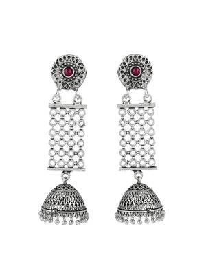 oxidized silver temple jewelry set for women 4