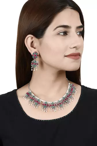 Antique temple choker jewellery set