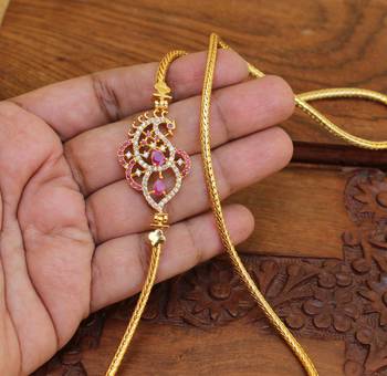 Gold platted peacock moppu chain 2