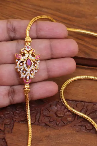 Gold platted peacock moppu chain