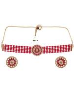 Gold plated beads choker jewellery set