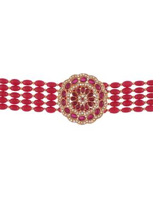 Gold plated beads choker jewellery set 3