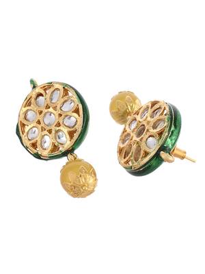 Yellow beads with pearl kundan jewellery set 5