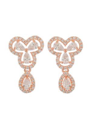 Rose gold plated american diamond bridal jewellery set 4